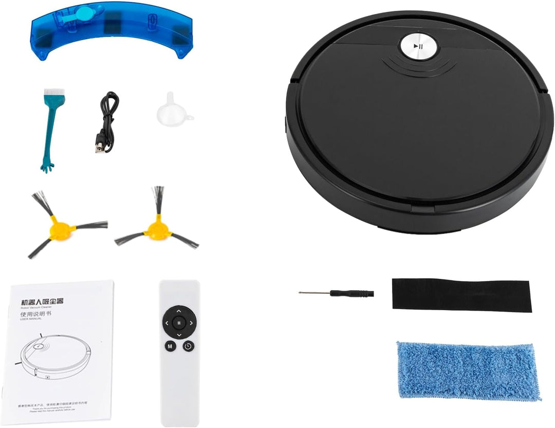 3 in 1 Staubsauger Roboter mit Wischfunktion 1800Pa Saugkraft Saugroboter mit Fernbedienung 55 dB Ro