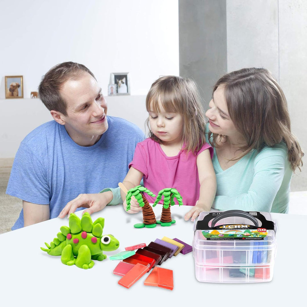Polymer-Ton 50 Farben 1,25 kg/2,75 LB ungiftig Ofen-Back-Tonblöcke Set Modelliermasse DIY Bastelsets