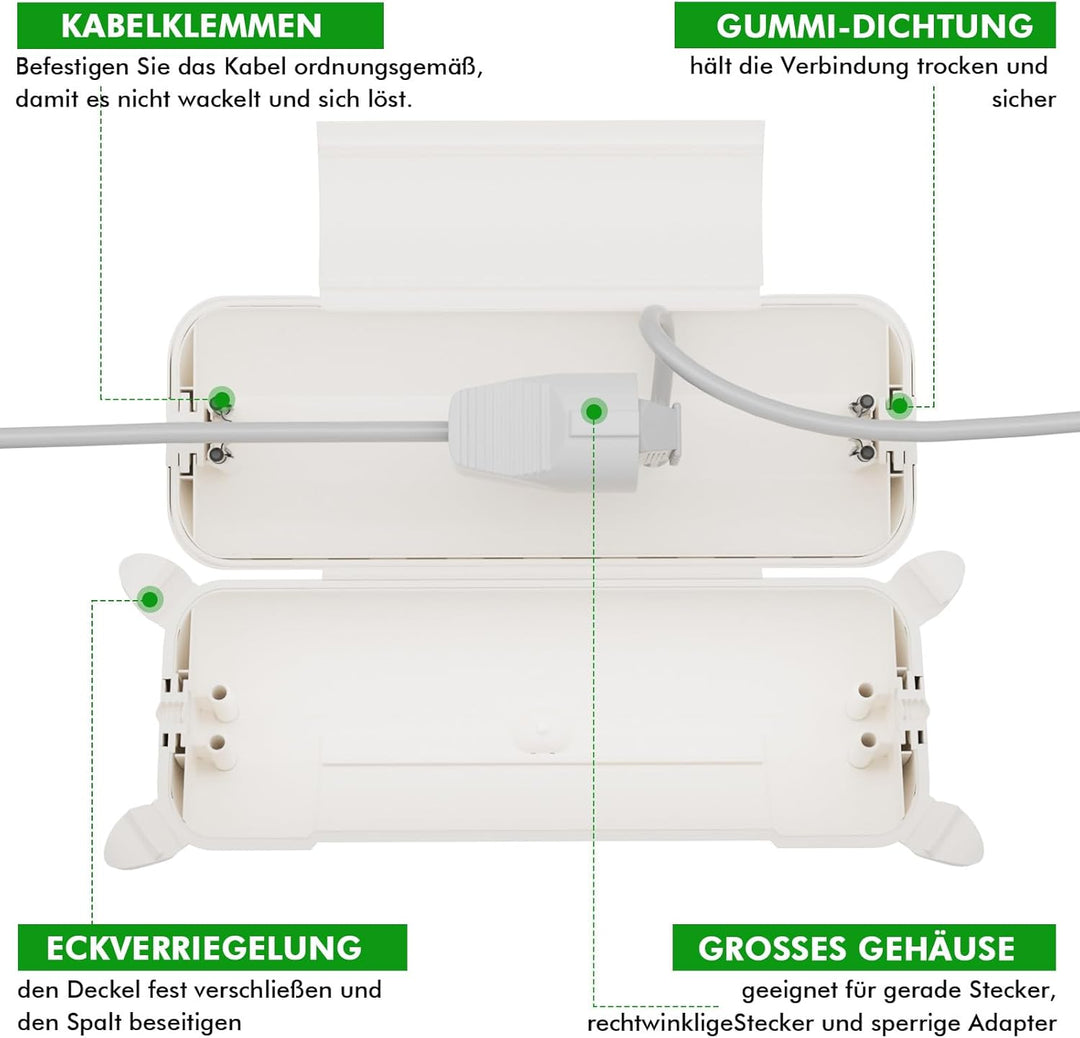 2er-Pack RESTMO Outdoor IP44 wasserdichter Safe Box (290 x 110 x 75 mm), wetterbeständige Grosse Sch