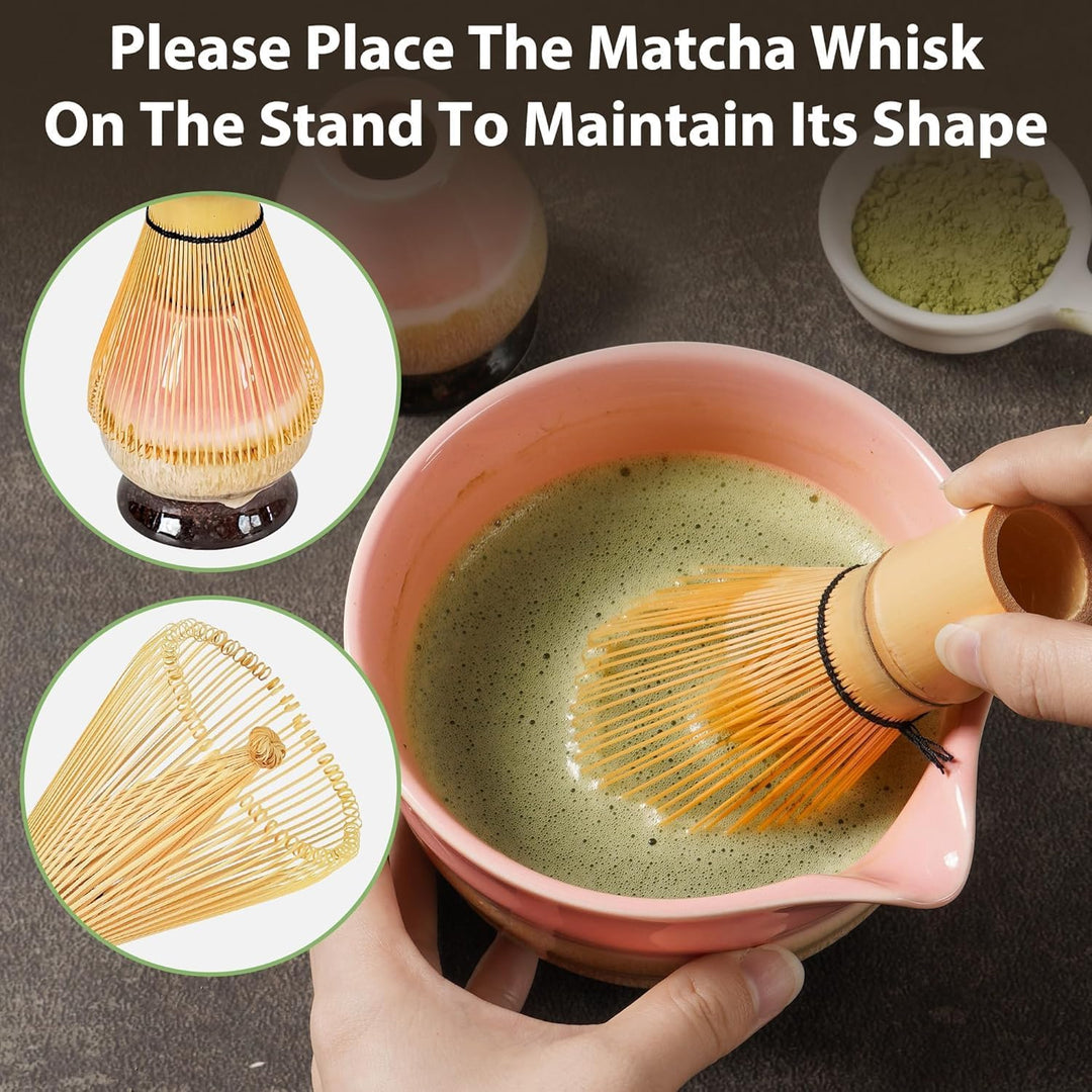 Biomatea Japanisches Matcha-Set, 7-teilig – Handgefertigtes Keramikset für die traditionelle Teezere
