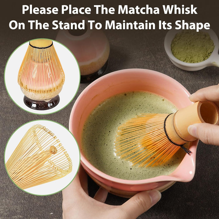 Biomatea Japanisches Matcha-Set, 7-teilig – Handgefertigtes Keramikset für die traditionelle Teezere