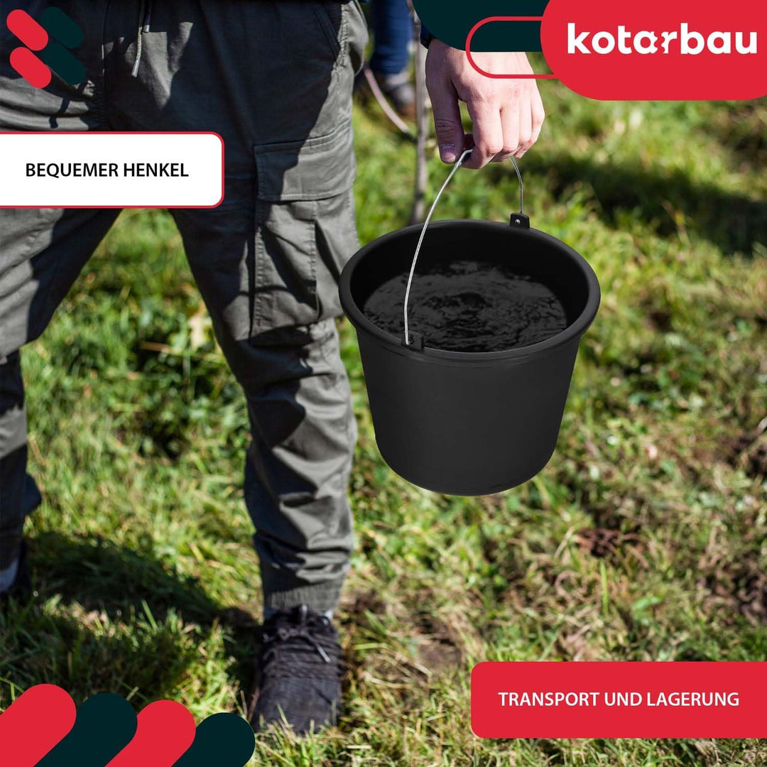 KOTARBAU 20er Set Baueimer 5L aus Kunststoff Putzeimer Mörteleimer Zementeimer Wassereimer Garteneim