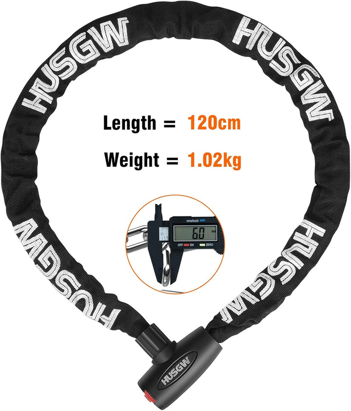 Fahrradschloss Kette 120 cm10 mm Hohe Sicherheitsstufe Kettenschloss Kommt Mit Leichtem Diebstahlsic