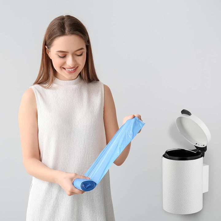 Relaxdays Kosmetikeimer Wandmontage, 3 Liter, Absenkautomatik, Inneneimer, Metall, runder Badezimmer