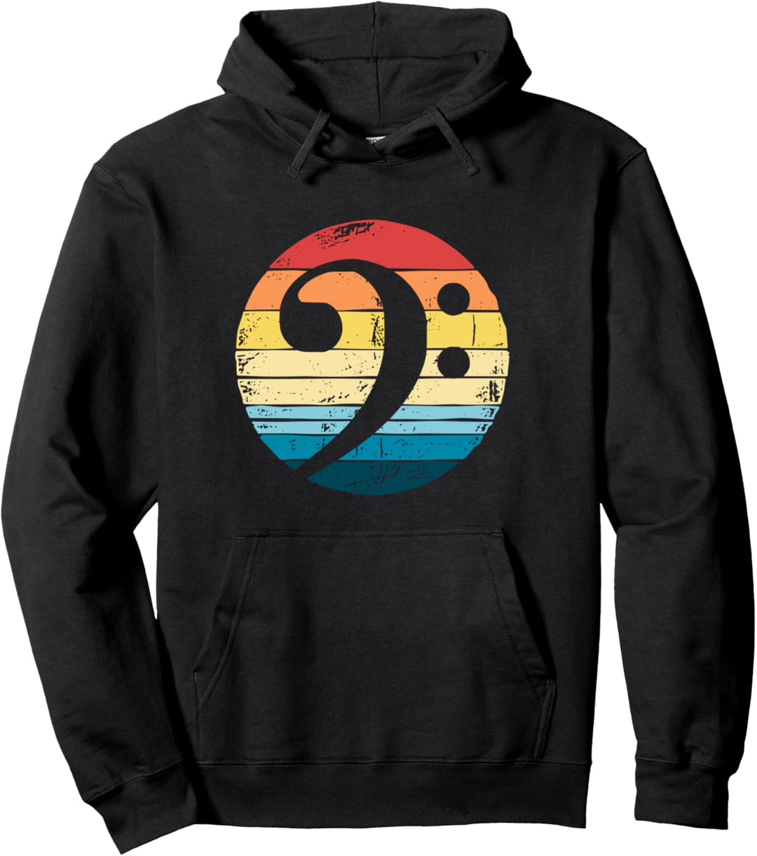 Retro Bass Bassschlüssel Bassist Pullover Hoodie