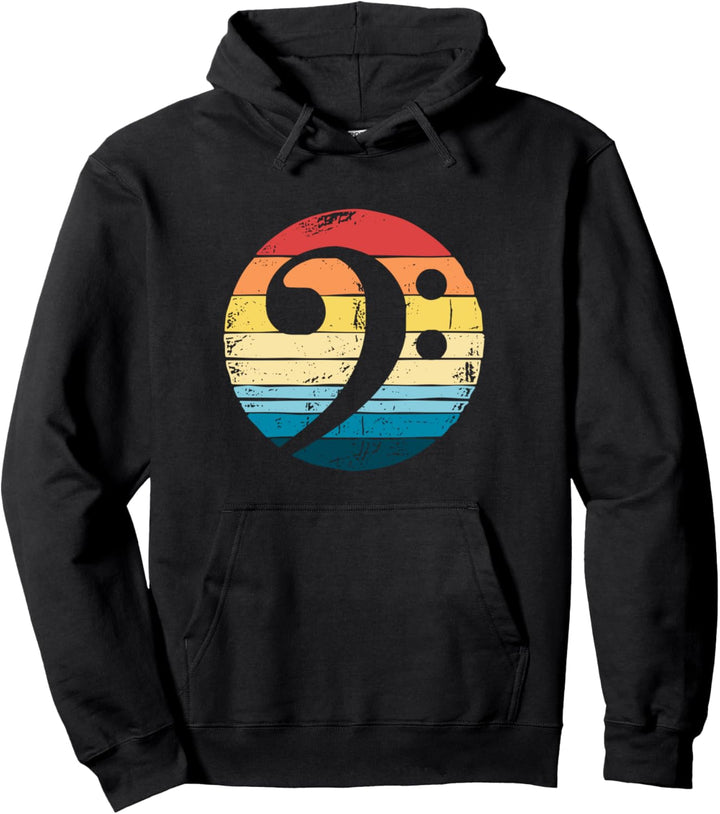 Retro Bass Bassschlüssel Bassist Pullover Hoodie