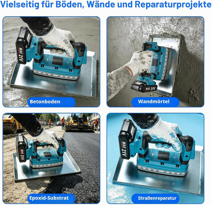 150W Akku-Rüttelplatte Klein, Rüttelplatte Elektrisch, 0-9000 U/min, 6-Stufig Einstellbarer Handstam