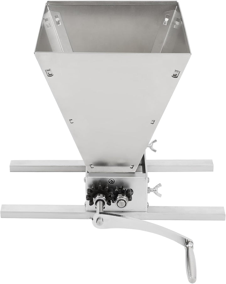 4L Manuelle Getreidemühle, Getreidequetsche Handbetrieb mit 2 Verstellbaren Edelstahlwalzen Handmühl