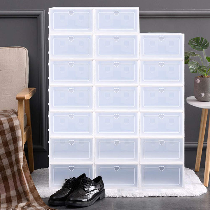 Schuhboxen Stapelbar Transparenter Schuhkarton 20er-Set Atmungsaktiver Schuhkarton Aufbewahrungsbox