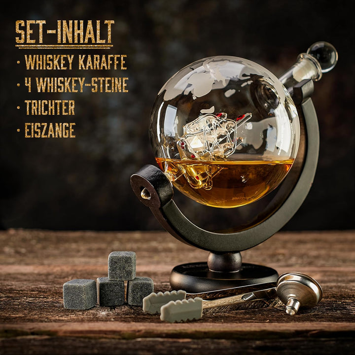 WHISISKEY Whisky Karaffe Set - Whiskey Geschenkset - Geschenke für Männer - Männergeschenke Geschenk