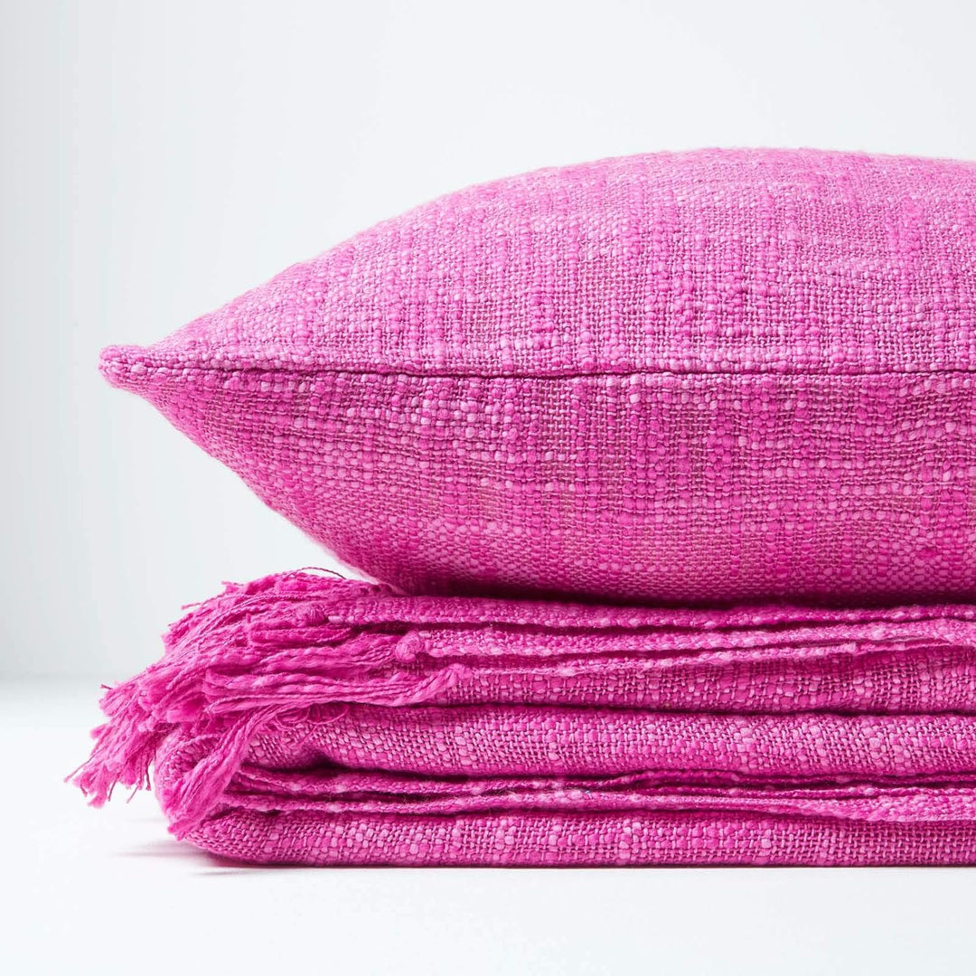 Homescapes extra grosse Tagesdecke Nirvana, pink, Wohndecke/Sofaüberwurf aus 100% Baumwolle, 225 x 3