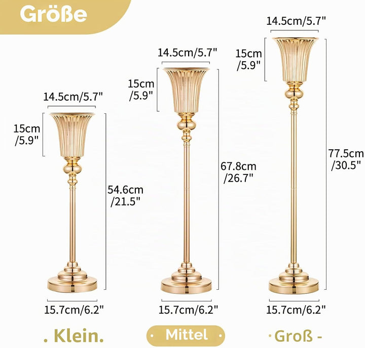 2 Stücke 67.8cm Höhe Metall Hochzeit Mittelstücke Vase, Metall Trompete Vase, Strasse Führen für Hoc