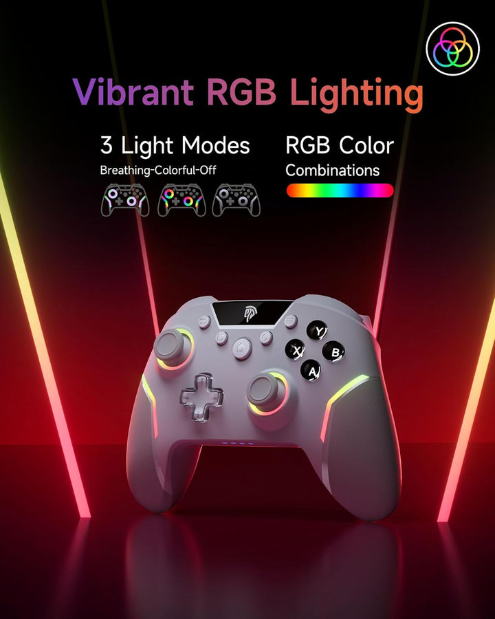 EasySMX X20 Wireless Controller PC mit RGB, Bluetooth Controller mit 2 in 1 Trigger & abnehmbare Hal