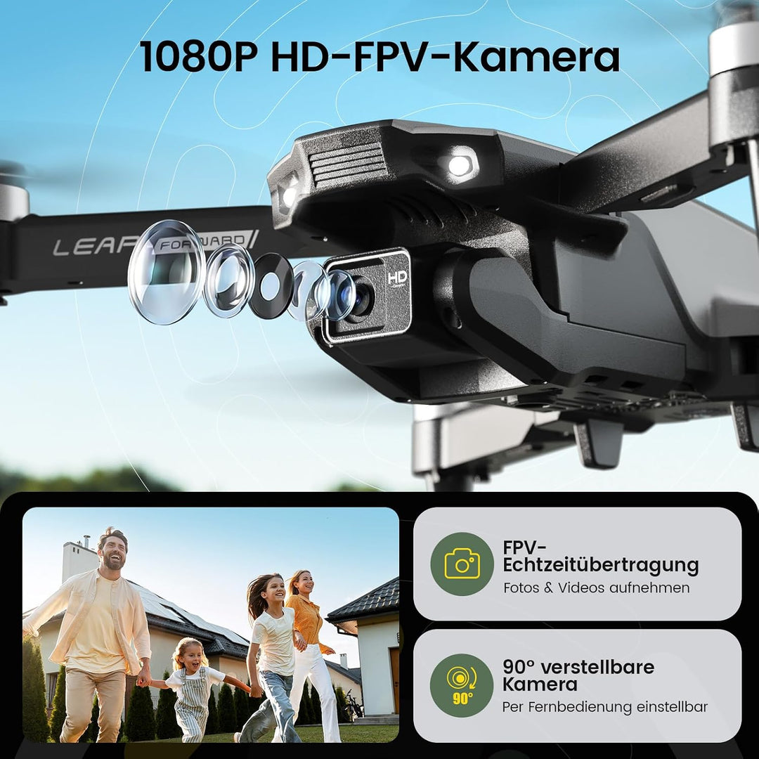 Holy Stone HS200P Drohne mit Kamera 1080P für Anfänger&amp;Kinder | 2 Akkus, 360° Flip, Headless Mode, H