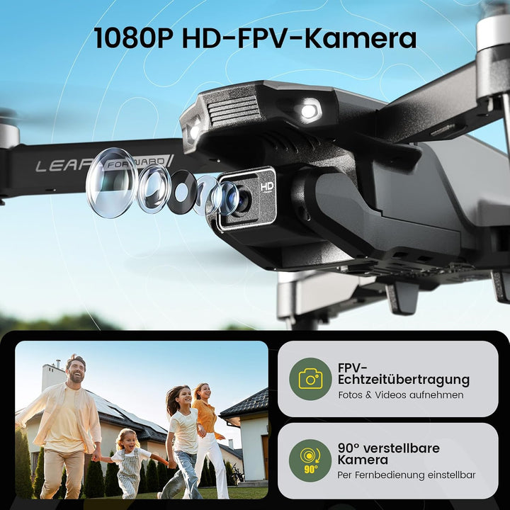 Holy Stone HS200P Drohne mit Kamera 1080P für Anfänger&amp;Kinder | 2 Akkus, 360° Flip, Headless Mode, H