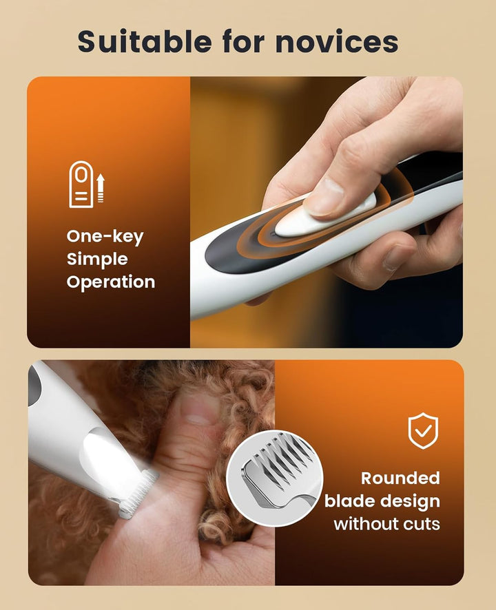 oneisall Pfotentrimmer für Hunde mit LED-Licht, Leise Hundepfoten Trimmer Paw Trim Pro dr Pfoten, Wi