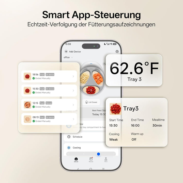 UBPET Futterautomat Katze Nassfutter, Dual-Temp mit Halbleiterkühlung & heizung, App gesteuerter Fut