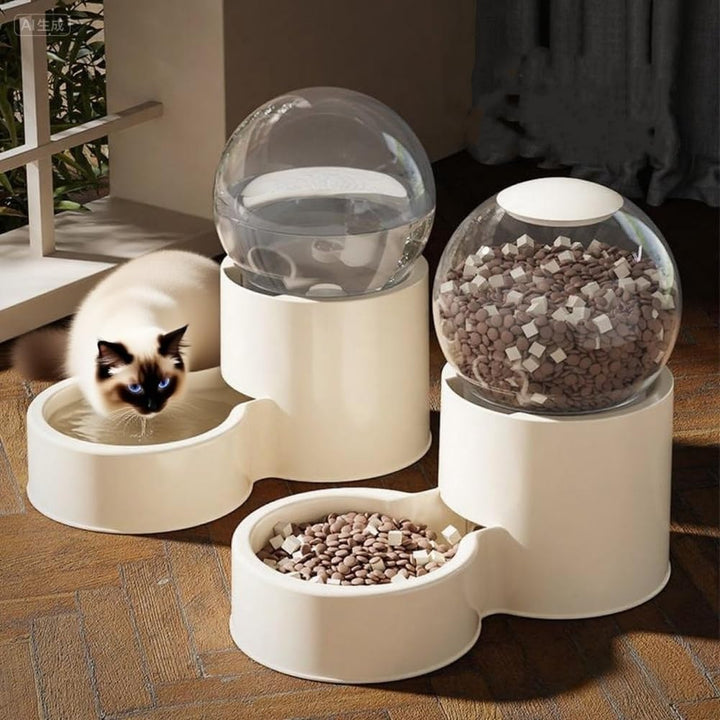 Automatischer Katzenfutterspender und Wasserspender Futterspender und Wasser Set, 2 Stück, Katzenfut