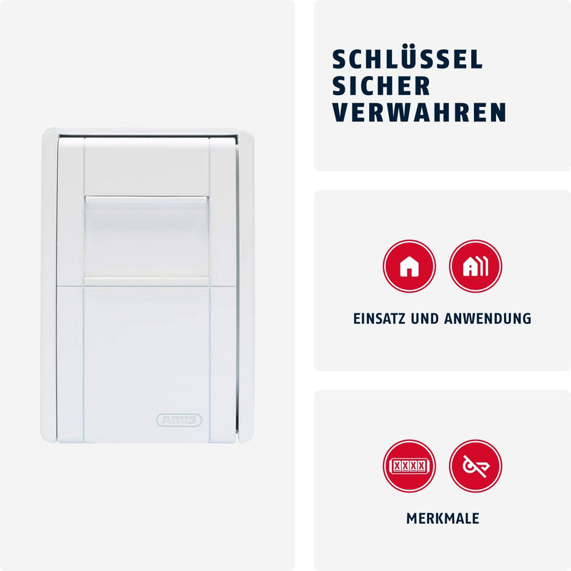 ABUS KeyGarage™ 787 - Schlüsselbox zur Wandmontage - für Schlüssel oder kleine Wertgegenstände - Wei