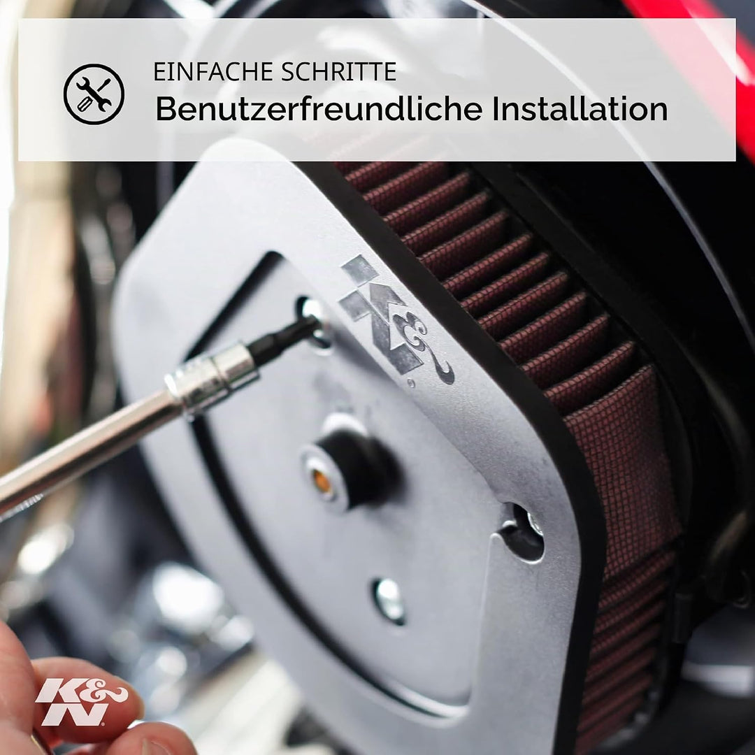 K&N HD-1396 Motorrad Tauschluftfilter, Rot