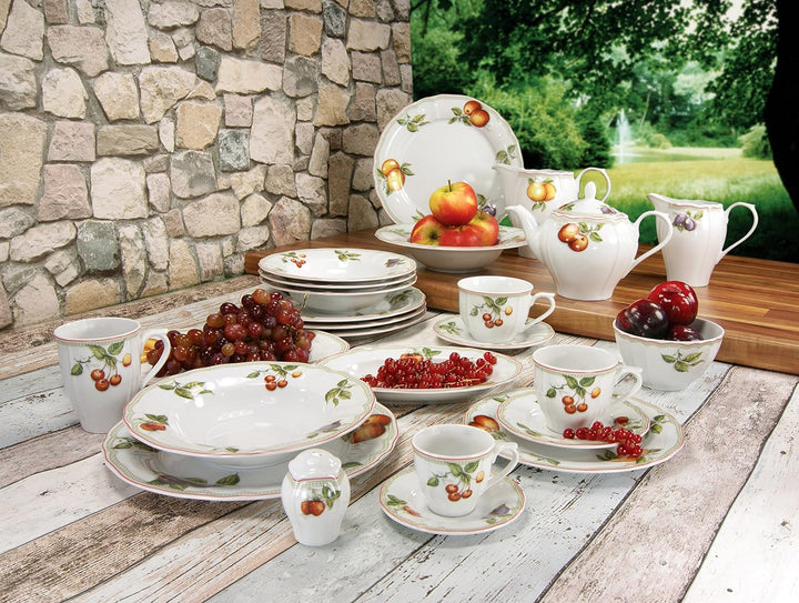 CreaTable 17031, Serie Flora Orchard, Geschirrset Tafelservice 12 teilig Tafelservice 12-tlg, Tafels