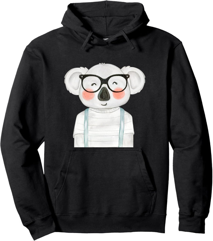 Lustiger Koala mit Nerd Brille Hippie Hipster Australien Zoo Pullover Hoodie