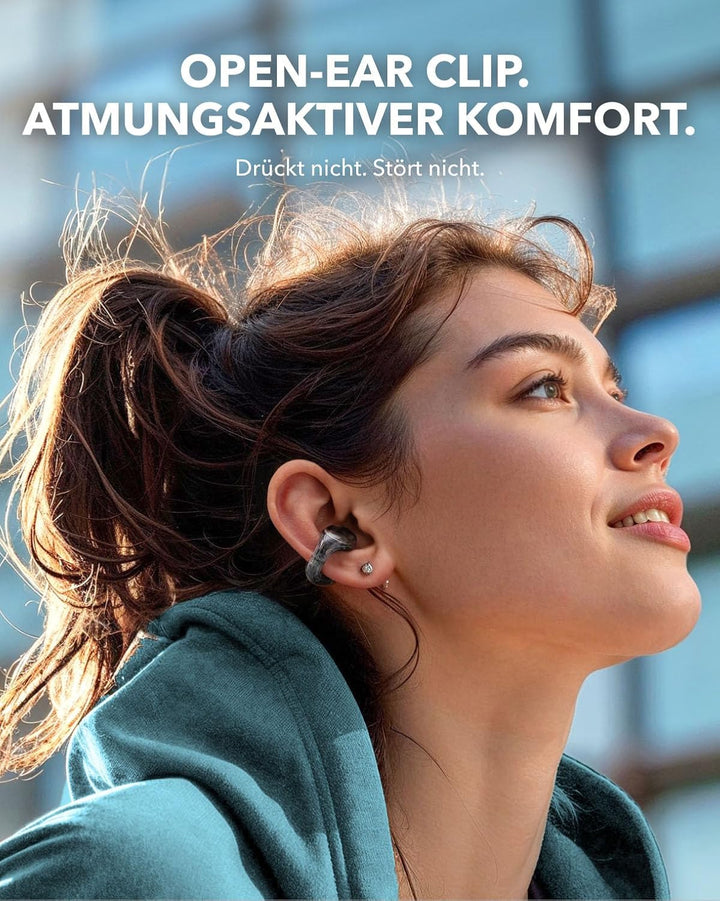 soundcore C30i by Anker, Open-Ear Earbuds, Clip On Kopfhörer, Leichtes Design, Stabiler Halt, Abnehm