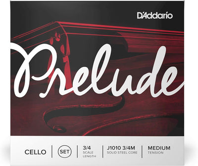 D'Addario J1010-3/4M Prelude Cello Saitensatz Kohlefaserstahl/Nickel 3/4 Medium 3/4 Scale Full Set,