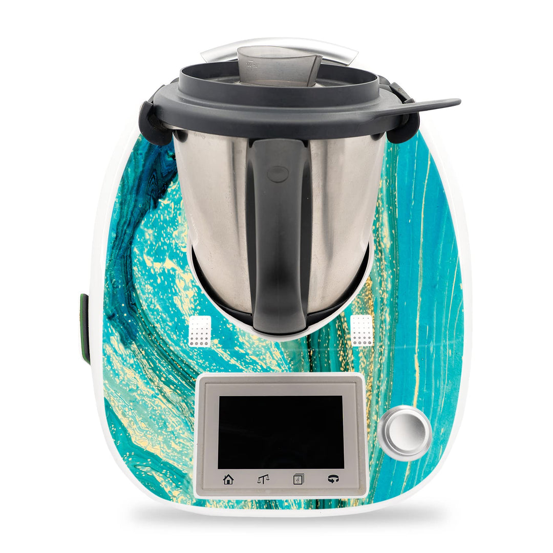 Deko Schutz Aufkleber kompatibel mit Küchenmaschine Thermomix TM5 Design Sticker Klebefolie Zubehör