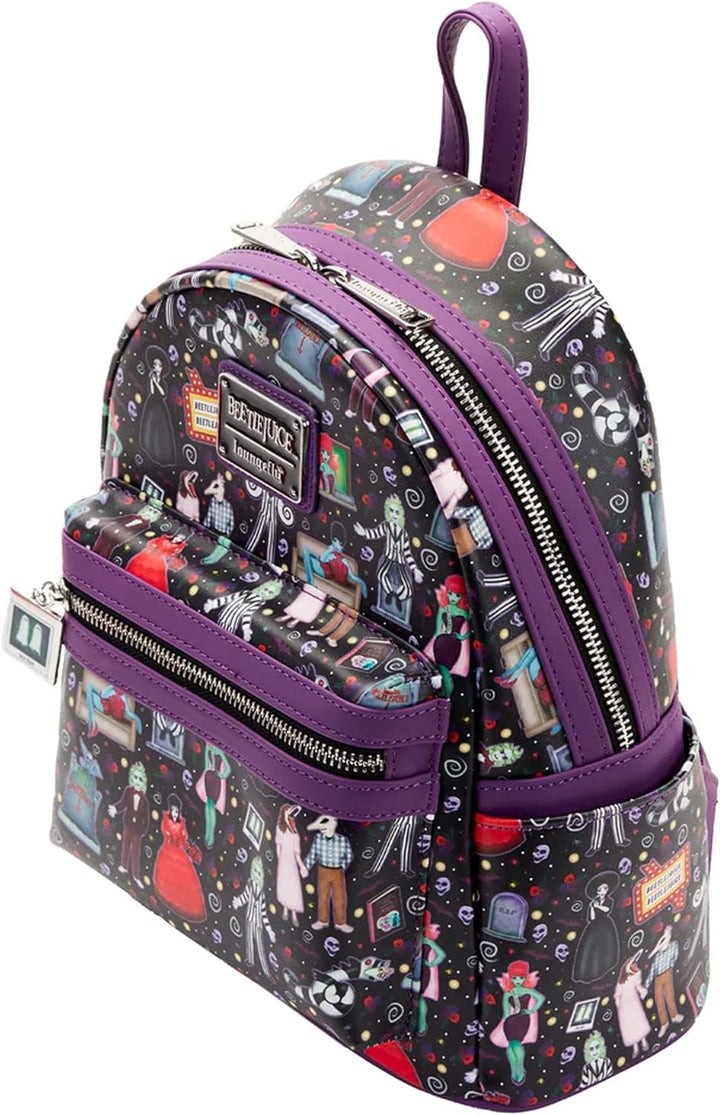 Loungefly Beetlejuice Icons AOP Mini Backpack