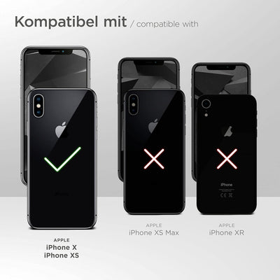 ONEFLOW Handykette 'Twist Strap' kompatibel mit Apple iPhone X/iPhone XS Hülle zum Umhängen transpar