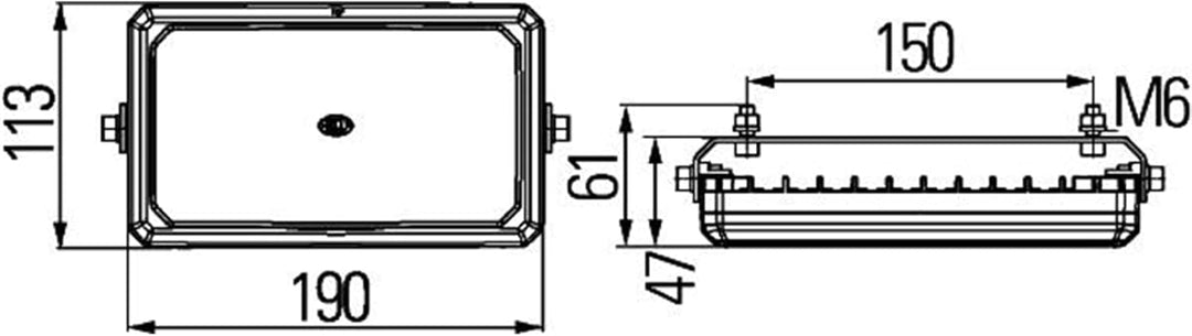 HELLA - LED-Arbeitsscheinwerfer - Flat Beam 1000 - 24/12V - 1100lm - Anbau/Schraubanschluss - stehen