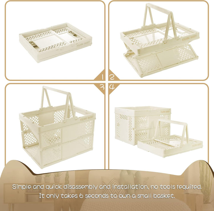 Spesh 2 Stücke Klappbox mit Henkel 30 * 22cm Aufbewahrungsbox klappbar Plastik Aufbewahrungskorb Kle