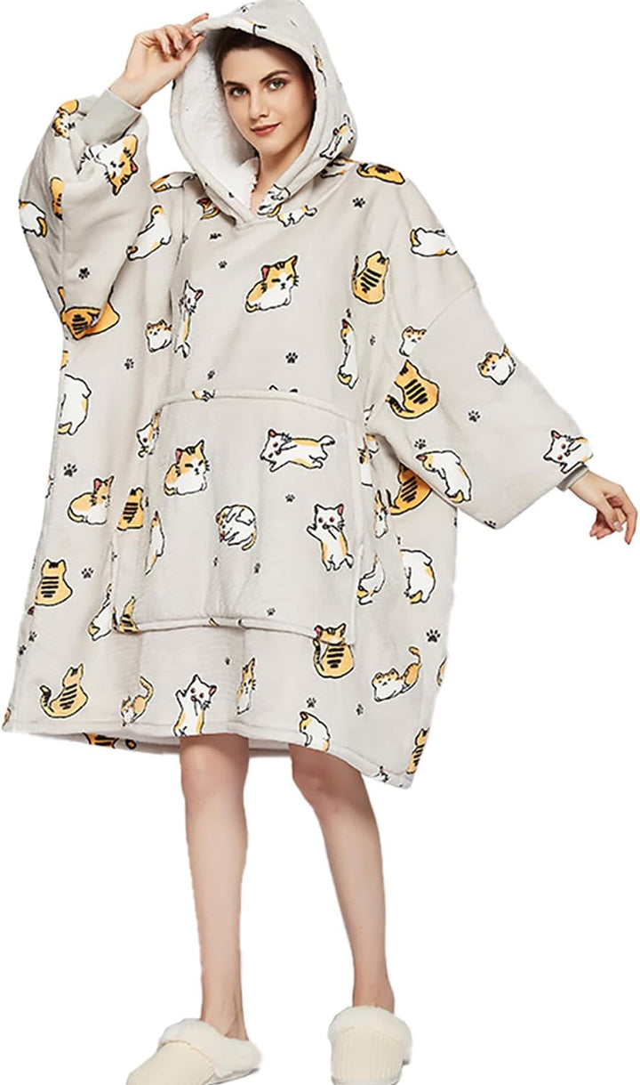 Übergrosse Hoodie Sweatshirt, Original Decke Sweatshirt, super weiche gemütliche warme komfortable R