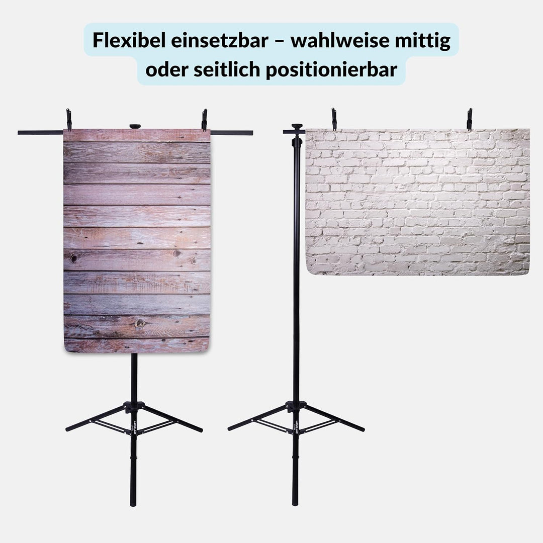 Lens-Aid Hintergrundhalter Fotostudio: Ausfahrbares Stativ mit Querträger für Fotohintergründe, 2 Kl