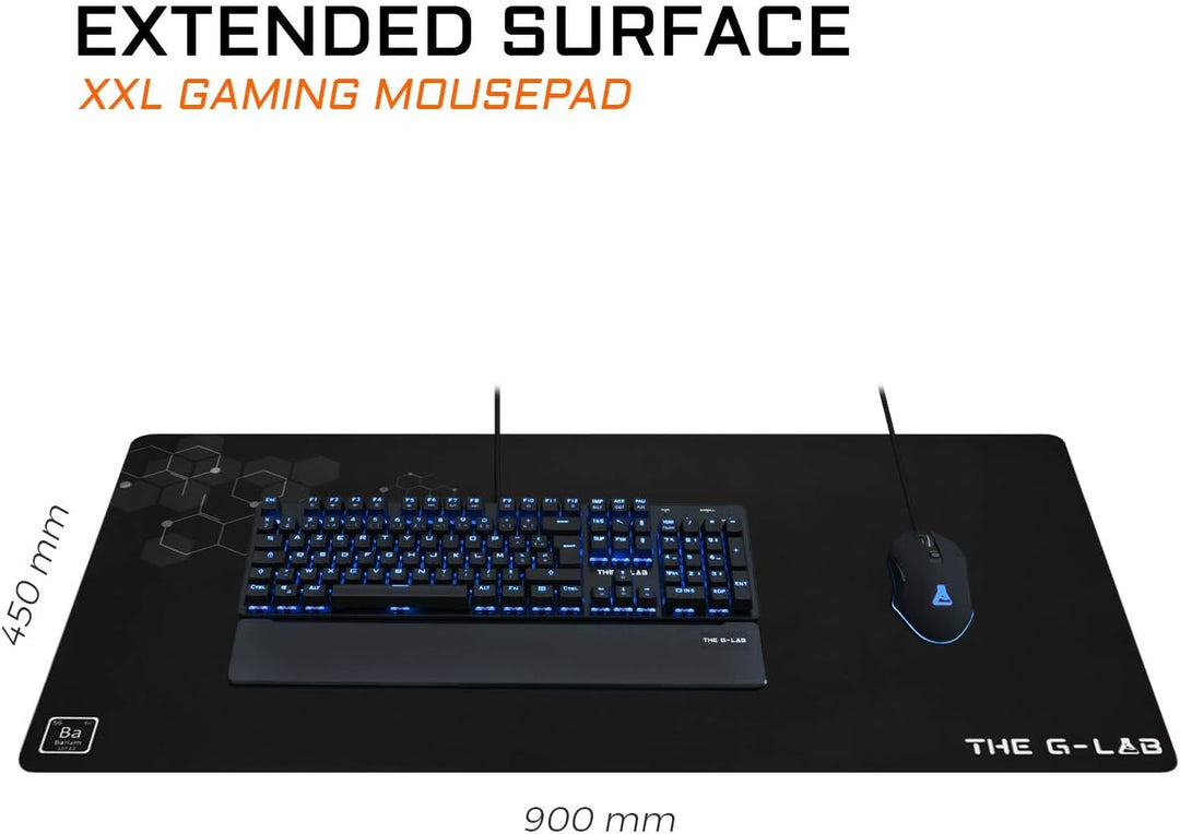 THE G-Lab Pad Barium - XXL Gaming Mauspad - Grosses Gamer Mauspad - Optimierte hochpräzise Oberfläch