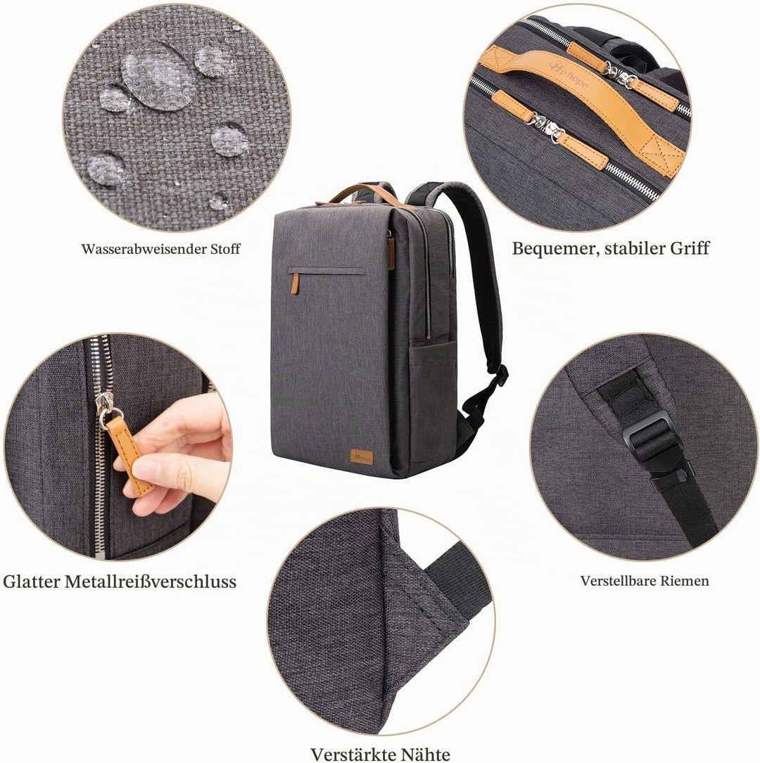 Hp hope Laptop Rucksack Business Rucksack Damen, Rucksäcke Herren 15,6 Zoll Laptop, 22L Handgepäck R
