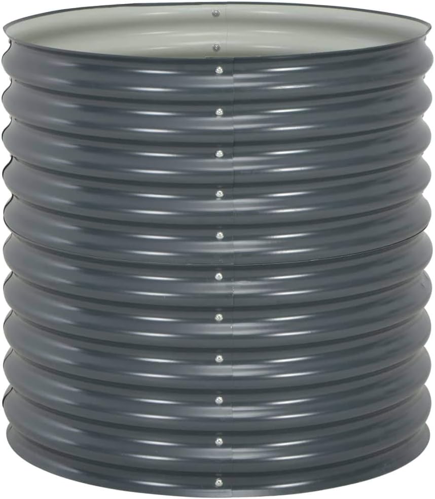 yorten Metall Hochbeet Grau Verzinkter Stahl 80 x 80 x 81 cm (L x B x H) Gartenbeet Pflanzkübel für