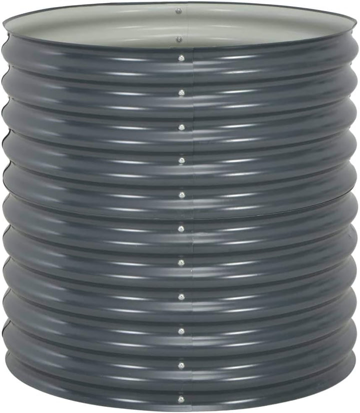 yorten Metall Hochbeet Grau Verzinkter Stahl 80 x 80 x 81 cm (L x B x H) Gartenbeet Pflanzkübel für