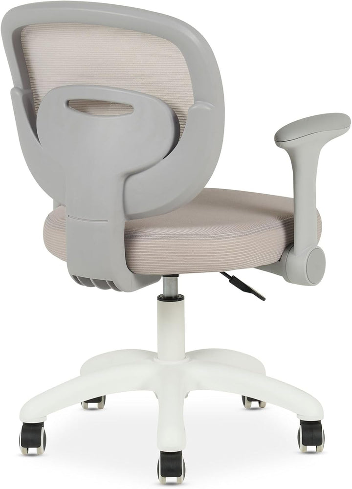 IDIMEX Kinderdrehstuhl Amelia höhenverstellbar mit Armlehnen in grau & beige - Ergonomischer Kinder-