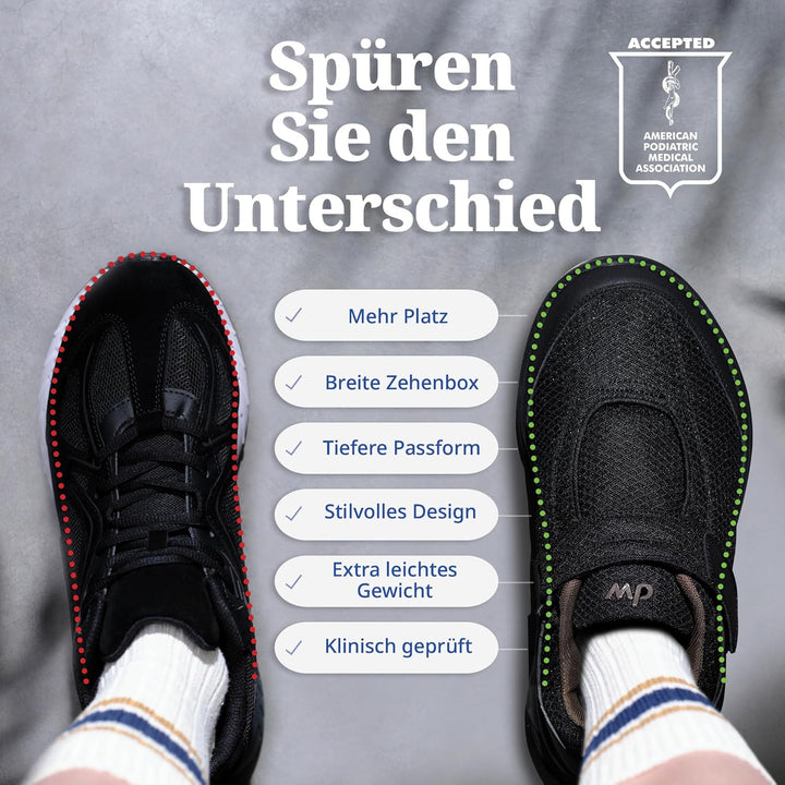 diawin Diabetiker Schuhe Herren und Damen – Nahtloser Grosszügiger Extratiefer Innenraum – Orthopädi