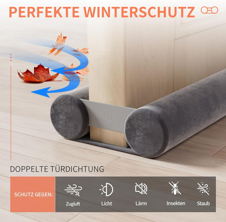 BKSAI Türdichtung Zugluftstopper für Türen Ohne Schneiden Falten- Windstopper Tür Schallschutz Türlu