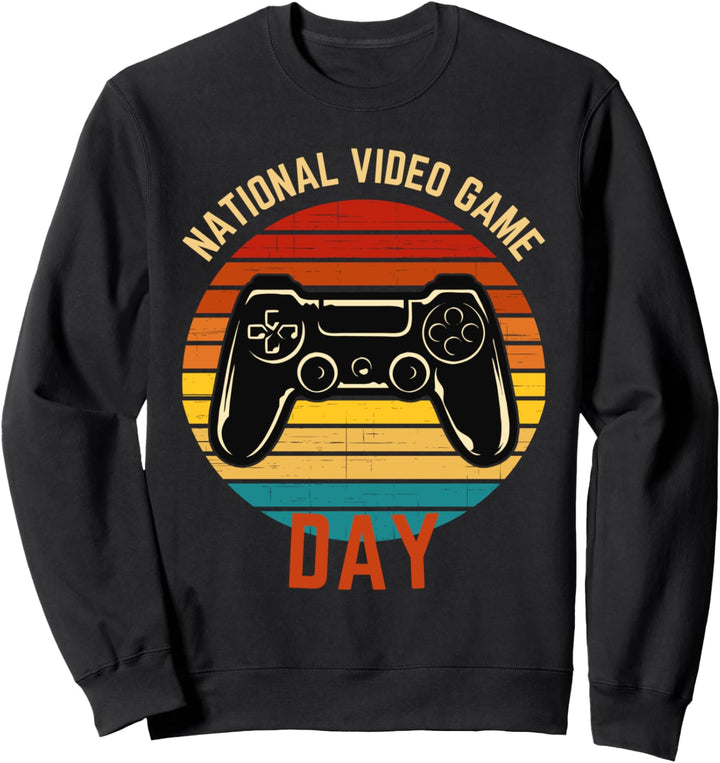 Nationaler Videospieltag 8. Juli Lustiger Retro-Controller Sweatshirt