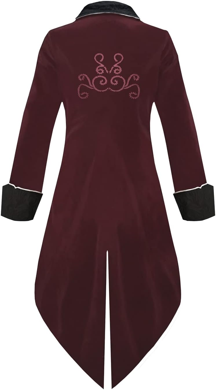 Herren Mittelalter Steampunk Jacke Gothic Frack Mantel Faschingskostüme,Renaissance Retro viktoriani