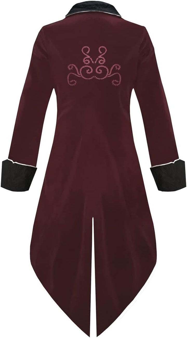 Herren Mittelalter Steampunk Jacke Gothic Frack Mantel Faschingskostüme,Renaissance Retro viktoriani