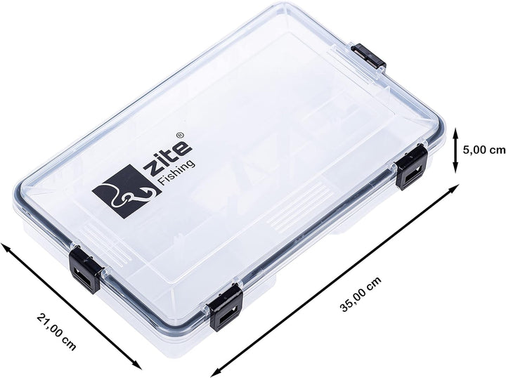 Zite Fishing Tackle-Box Wasserdicht - Kunstköder-Box Angelbox Tacklebox für Angel-Zubehör Hardbaits