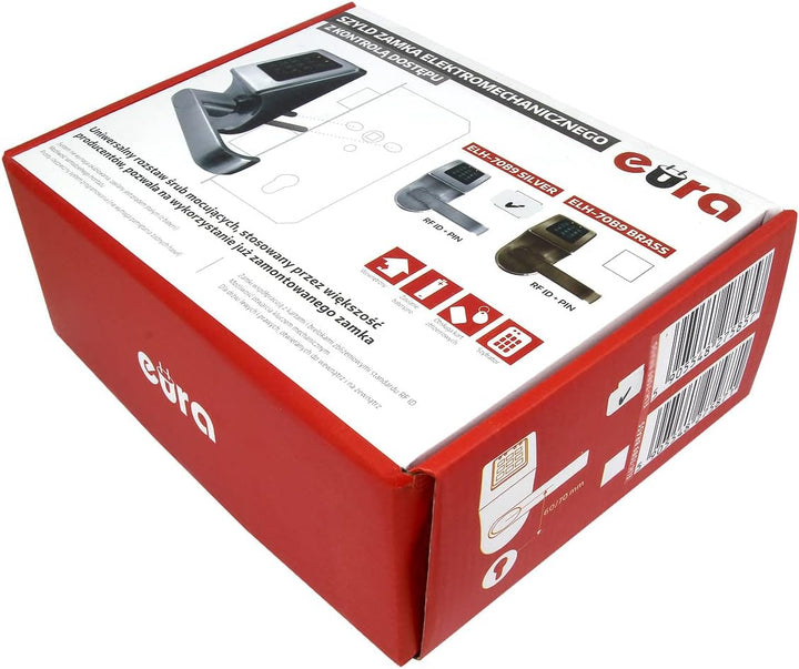 EURA ELH-70B9 Smartes Türschloss mit Griff, Codeschloss, RFID-Näherungsleser, universeller Riegelabs
