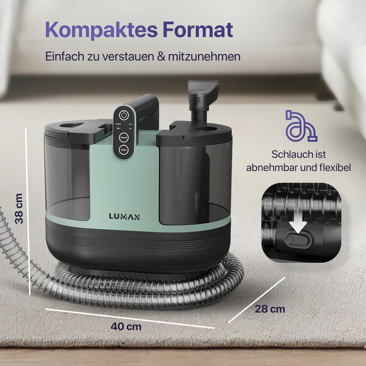 LUMAN 4 in 1 Teppichreiniger - Heizfunktion und Selbstreinigung - Fleckenreiniger - Sitzreiniger - R