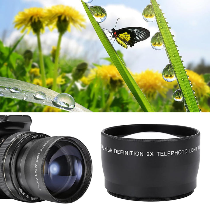 Teleobjektiv 58 Mm 2-fache Vergrösserung Universal-Telekonverter Teleobjektiv für Kamerazubehör