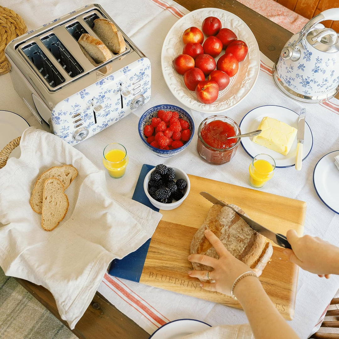 VQ Laura Ashley 4-Scheiben-Toaster Mit Einstellbaren Heiz-, Auftau- Und Aufwärmmodi - Edelstahl Vint